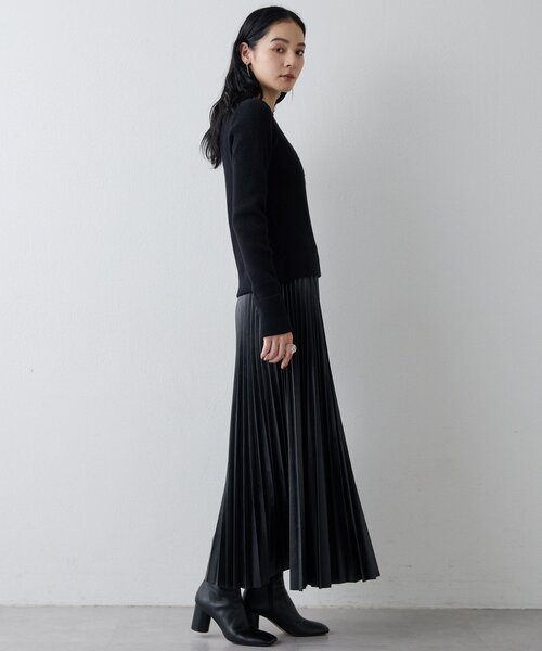 Drawing Numbers（ドローイング ナンバーズ）の「【Drawing Numbers】エコレザープリーツスカート（スカート・レディース・ブラック/ゴールド・38/36）」の8枚目の写真