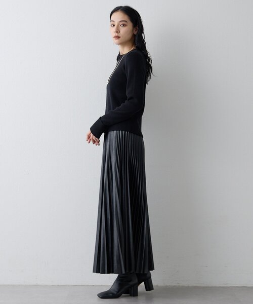 Drawing Numbers（ドローイング ナンバーズ）の「【Drawing Numbers】エコレザープリーツスカート（スカート・レディース・ブラック/ゴールド・38/36）」の10枚目の写真