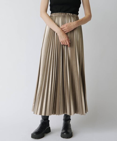 Drawing Numbers（ドローイング ナンバーズ）の「【Drawing Numbers】エコレザープリーツスカート（スカート・レディース・ブラック/ゴールド・38/36）」の19枚目の写真