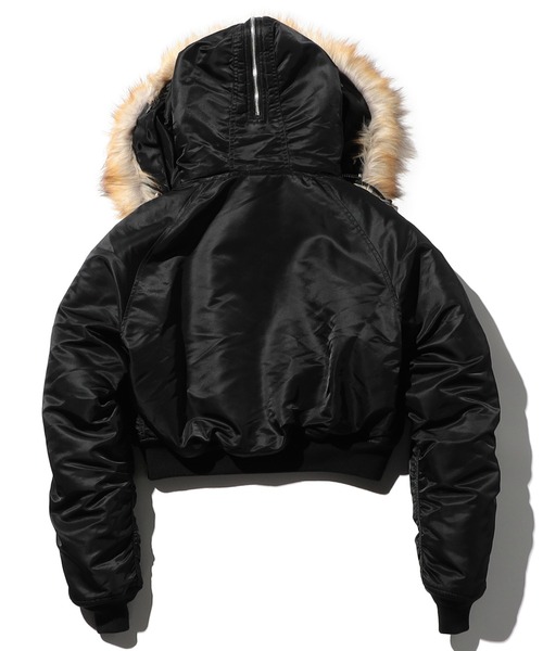 Valley Apparel(バレーアパレル)の「レディース N-2B ショートナイロンジャケット/フライトジャケット(ミリタリージャケット・レディース・ブラック/アイボリー・MEDIUM/SMALL)」の3枚目の写真