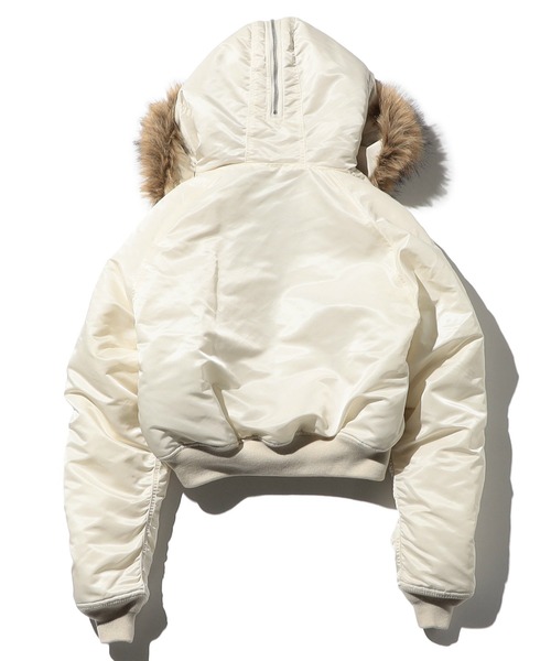 Valley Apparel(バレーアパレル)の「レディース N-2B ショートナイロンジャケット/フライトジャケット(ミリタリージャケット・レディース・ブラック/アイボリー・MEDIUM/SMALL)」の12枚目の写真