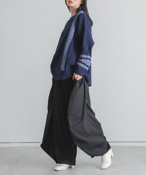 somari imagination(ソマリ イマジネーション)の「『レースデザインモヘヤタッチケーブルニット』(ニット/セーター・レディース・チャコールグレー/ネイビー・FREE)」の20枚目の写真