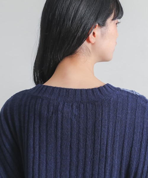 somari imagination(ソマリ イマジネーション)の「『レースデザインモヘヤタッチケーブルニット』(ニット/セーター・レディース・チャコールグレー/ネイビー・FREE)」の11枚目の写真