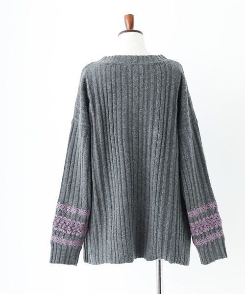 somari imagination(ソマリ イマジネーション)の「『レースデザインモヘヤタッチケーブルニット』(ニット/セーター・レディース・チャコールグレー/ネイビー・FREE)」の15枚目の写真