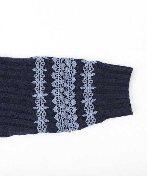 somari imagination(ソマリ イマジネーション)の「『レースデザインモヘヤタッチケーブルニット』(ニット/セーター・レディース・チャコールグレー/ネイビー・FREE)」の8枚目の写真