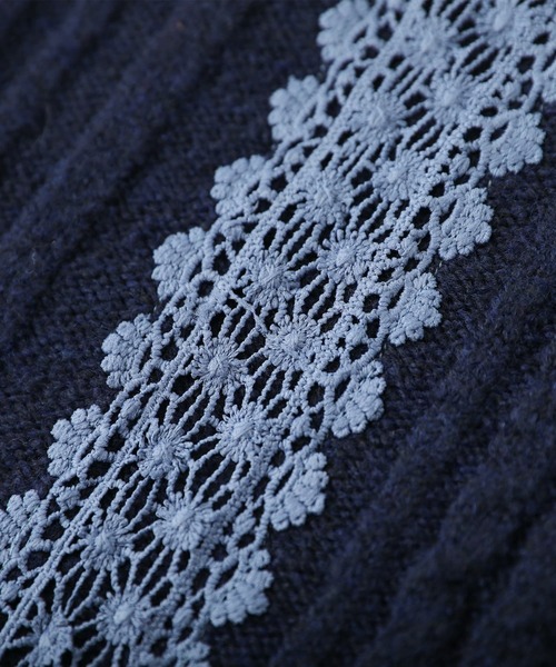 somari imagination(ソマリ イマジネーション)の「『レースデザインモヘヤタッチケーブルニット』(ニット/セーター・レディース・チャコールグレー/ネイビー・FREE)」の10枚目の写真