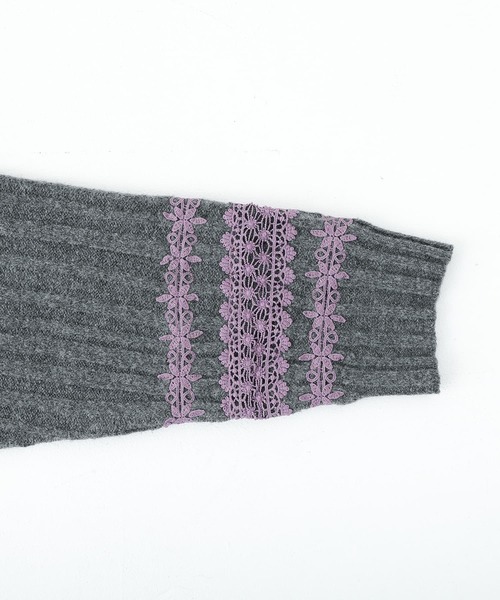 somari imagination(ソマリ イマジネーション)の「『レースデザインモヘヤタッチケーブルニット』(ニット/セーター・レディース・チャコールグレー/ネイビー・FREE)」の7枚目の写真
