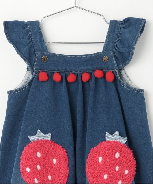 baby cheer（ベイビーチアー）の「イチゴポケットジャンパースカート（ジャンパースカート・キッズ・ネイビー・80ｃｍ/90cm/110cm/120cm/100cm）」の4枚目の写真