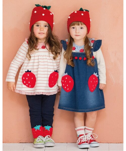 セール】イチゴポケットジャンパースカート（ジャンパースカート