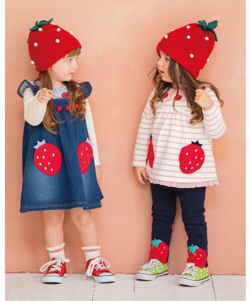 baby cheer（ベイビーチアー）の「イチゴポケットジャンパースカート（ジャンパースカート・キッズ・ネイビー・80ｃｍ/90cm/110cm/120cm/100cm）」の12枚目の写真