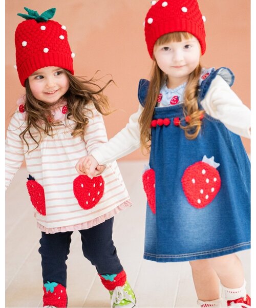 baby cheer（ベイビーチアー）の「イチゴポケットジャンパースカート（ジャンパースカート・キッズ・ネイビー・80ｃｍ/90cm/110cm/120cm/100cm）」の13枚目の写真