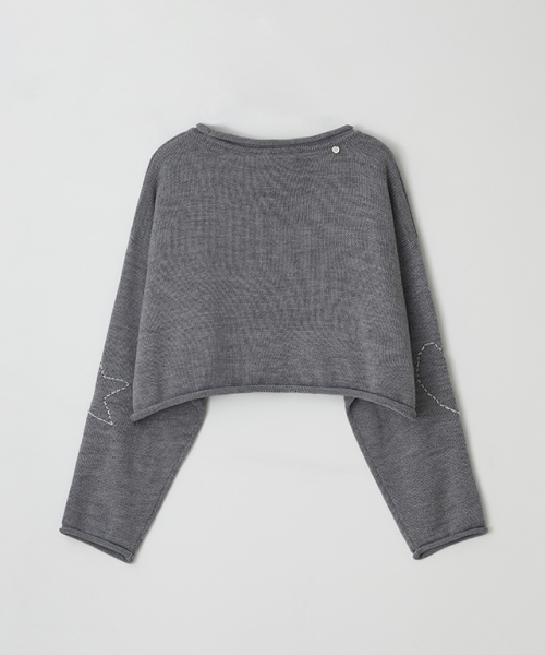 RONRON（ロンロン）の「HEART STAR HAND STITCH OVERFIT CROP KNIT GREY（ニット/セーター・レディース・その他・FREE）」の2枚目の写真