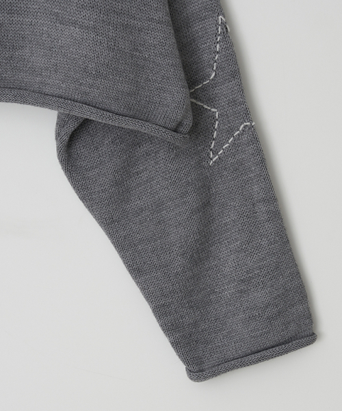 RONRON（ロンロン）の「HEART STAR HAND STITCH OVERFIT CROP KNIT GREY（ニット/セーター・レディース・その他・FREE）」の5枚目の写真