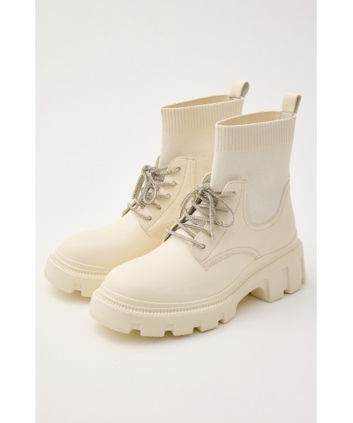 STACCATO(スタッカート)の「ドルチェニットコンビライトソールブーツ(ブーツ・レディース・ブラック/ホワイト・23cm/23.5cm/24cm/24.5cm/22.5cm)」の1枚目の写真