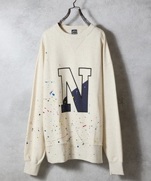 NUMBER (N)INE（ナンバーナイン）の「HAND PAINTED VINTAGE GAZETTE CREWNECK SWEATSHIRT(OATMEAL) / ハンドペイントヴィンテージ ガゼット クルーネック スウェット（スウェット）」