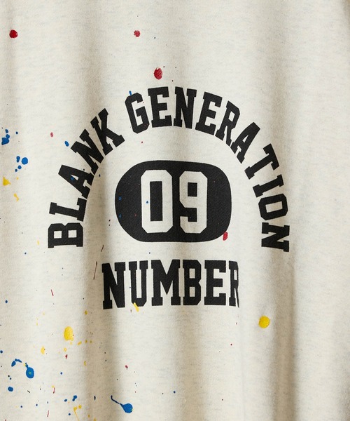 HAND PAINTED VINTAGE GAZETTE CREWNECK SWEATSHIRT(OATMEAL) / ハンド