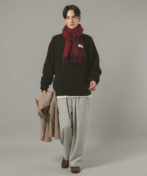 RAGEBLUE（レイジブルー）の「【WASHABLE】REVERSIBLE CASHMERE TOUCH MUFFLER / リバーシブル/カシミヤタッチマフラー（マフラー・メンズ・ダークグリーン/ダークブラウン/ワインレッド/ダークグレー/ネイビー・FREE）」の12枚目の写真