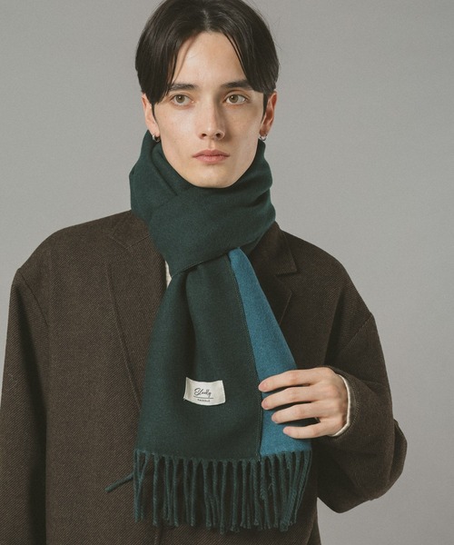 RAGEBLUE（レイジブルー）の「【WASHABLE】REVERSIBLE CASHMERE TOUCH MUFFLER / リバーシブル/カシミヤタッチマフラー（マフラー・メンズ・ダークグリーン/ダークブラウン/ワインレッド/ダークグレー/ネイビー・FREE）」の19枚目の写真