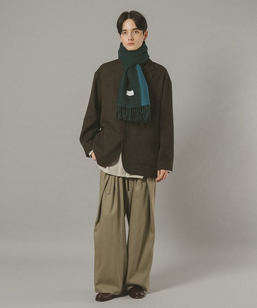 RAGEBLUE（レイジブルー）の「【WASHABLE】REVERSIBLE CASHMERE TOUCH MUFFLER / リバーシブル/カシミヤタッチマフラー（マフラー・メンズ・ダークグリーン/ダークブラウン/ワインレッド/ダークグレー/ネイビー・FREE）」の20枚目の写真