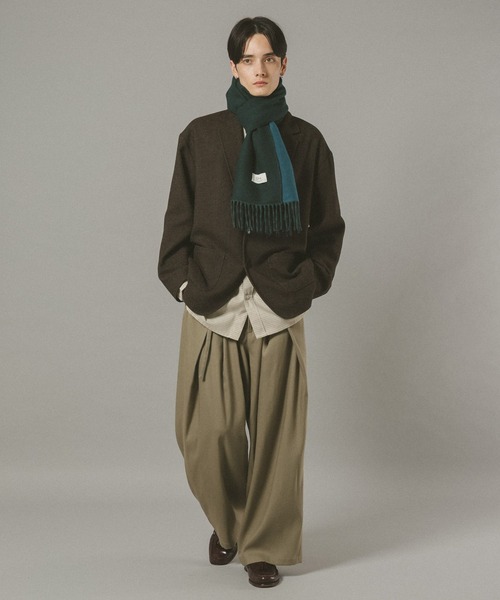 RAGEBLUE（レイジブルー）の「【WASHABLE】REVERSIBLE CASHMERE TOUCH MUFFLER / リバーシブル/カシミヤタッチマフラー（マフラー・メンズ・ダークグリーン/ダークブラウン/ワインレッド/ダークグレー/ネイビー・FREE）」の21枚目の写真