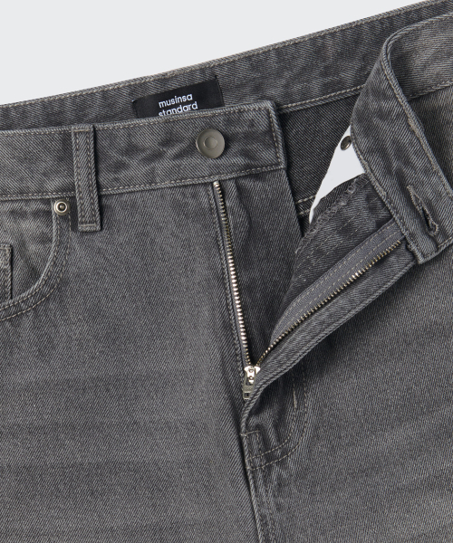 MUSINSA STANDARD（ムシンサスタンダード）の「カモンブラシ ワイドデニムパンツ [グレー]（デニムパンツ・メンズ・その他・40/38/42/36/34/32/30/31/33/26/27/28/29）」の3枚目の写真