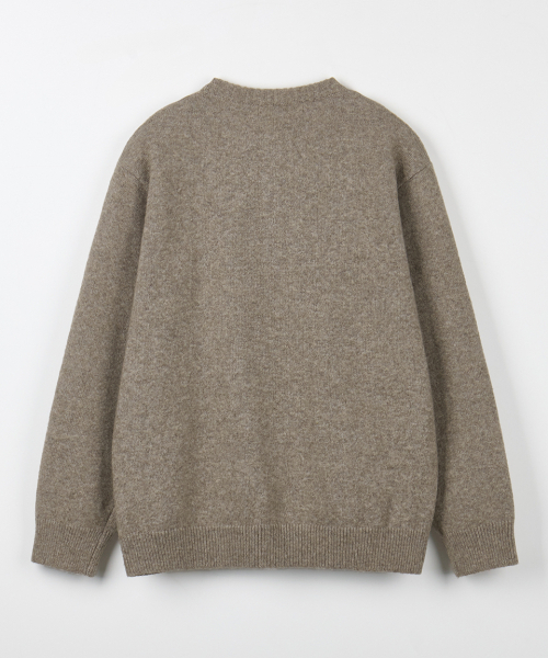 NODU（ノードユー）の「デイリープレーンヘンリーネックニット[ベージュ]（ニット/セーター・メンズ・ベージュ・MEDIUM/LARGE）」の4枚目の写真
