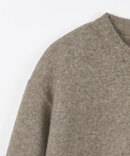 NODU（ノードユー）の「デイリープレーンヘンリーネックニット[ベージュ]（ニット/セーター・メンズ・ベージュ・MEDIUM/LARGE）」の13枚目の写真