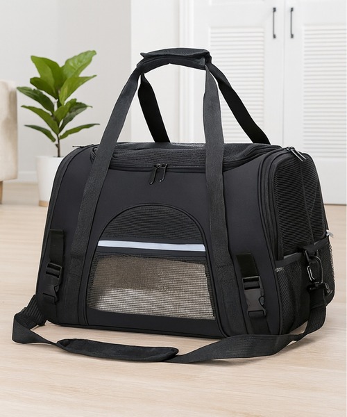NOLITA LABORATORY(ノリータラボラトリー)の「【 NOLITA / ノリータ 】おしゃれ ペットキャリー バッグ 小型犬・猫用 ショルダー 手持ち 2WAY 通気性抜群 折りたたみ可(ペット用キャリーケース・レディース・グレー/ブラック・FREE)」の1枚目の写真