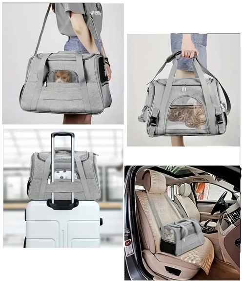 NOLITA LABORATORY(ノリータラボラトリー)の「【 NOLITA / ノリータ 】おしゃれ ペットキャリー バッグ 小型犬・猫用 ショルダー 手持ち 2WAY 通気性抜群 折りたたみ可(ペット用キャリーケース・レディース・グレー/ブラック・FREE)」の5枚目の写真