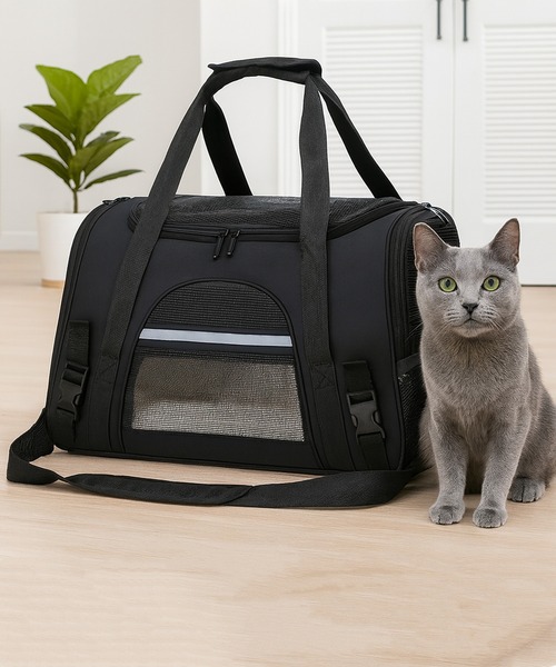 NOLITA LABORATORY(ノリータラボラトリー)の「【 NOLITA / ノリータ 】おしゃれ ペットキャリー バッグ 小型犬・猫用 ショルダー 手持ち 2WAY 通気性抜群 折りたたみ可(ペット用キャリーケース・レディース・グレー/ブラック・FREE)」の7枚目の写真