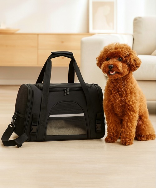 NOLITA LABORATORY(ノリータラボラトリー)の「【 NOLITA / ノリータ 】おしゃれ ペットキャリー バッグ 小型犬・猫用 ショルダー 手持ち 2WAY 通気性抜群 折りたたみ可(ペット用キャリーケース・レディース・グレー/ブラック・FREE)」の9枚目の写真