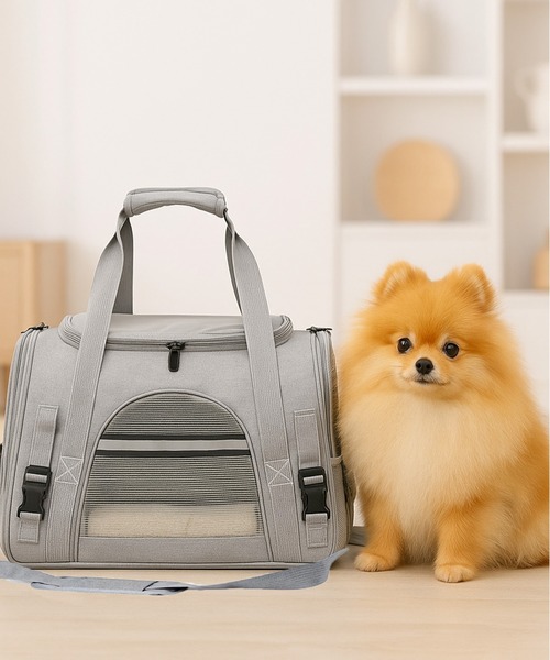 NOLITA LABORATORY(ノリータラボラトリー)の「【 NOLITA / ノリータ 】おしゃれ ペットキャリー バッグ 小型犬・猫用 ショルダー 手持ち 2WAY 通気性抜群 折りたたみ可(ペット用キャリーケース・レディース・グレー/ブラック・FREE)」の10枚目の写真