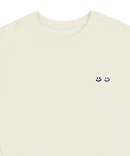 GRAVER（グレーバー）の「[UNISEX]ダブルスマイル刺繍ロゴマンツーマン_クリーム（スウェット・レディース・アイボリー・LARGE/MEDIUM/SMALL/X-LARGE）」の3枚目の写真