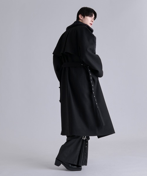 Ellno Loset（エルノロゼット）の「2wayエリファートレンチコート（トレンチコート・メンズ・チャコール/ブラック・MEDIUM/SMALL/LARGE）」の9枚目の写真