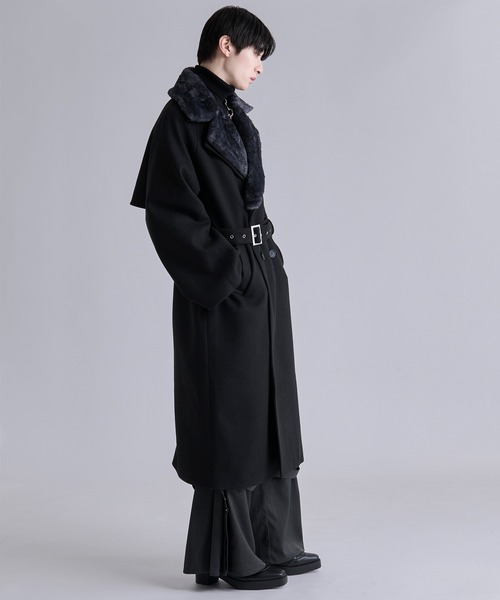 Ellno Loset（エルノロゼット）の「2wayエリファートレンチコート（トレンチコート・メンズ・チャコール/ブラック・MEDIUM/SMALL/LARGE）」の6枚目の写真