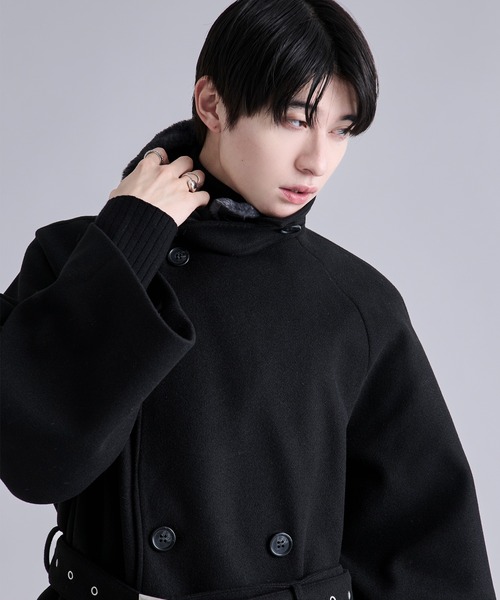 Ellno Loset（エルノロゼット）の「2wayエリファートレンチコート（トレンチコート・メンズ・チャコール/ブラック・MEDIUM/SMALL/LARGE）」の3枚目の写真