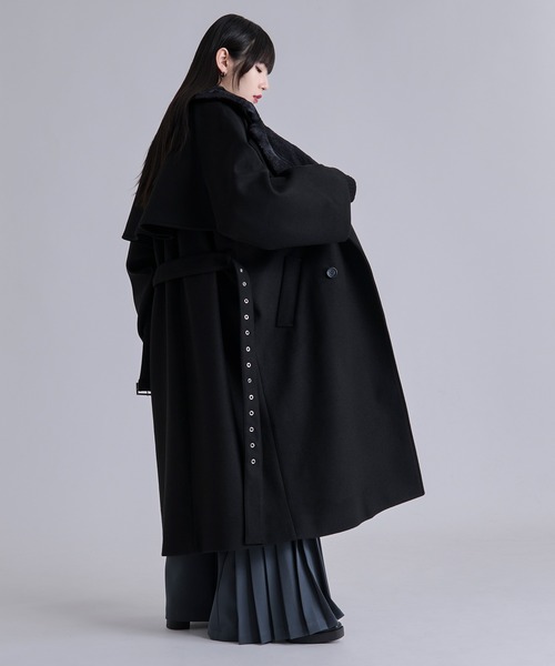 Ellno Loset（エルノロゼット）の「2wayエリファートレンチコート（トレンチコート・メンズ・チャコール/ブラック・MEDIUM/SMALL/LARGE）」の18枚目の写真