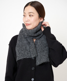 ウール混メランジニットショートマフラー