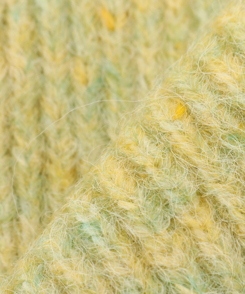 B.C STOCK（ベーセーストック）の「ウール混メランジニットショートマフラー（マフラー・レディース・チャコールグレー/ブルー/イエロー/ホワイト/ブラウン/レッド・FREE）」の9枚目の写真