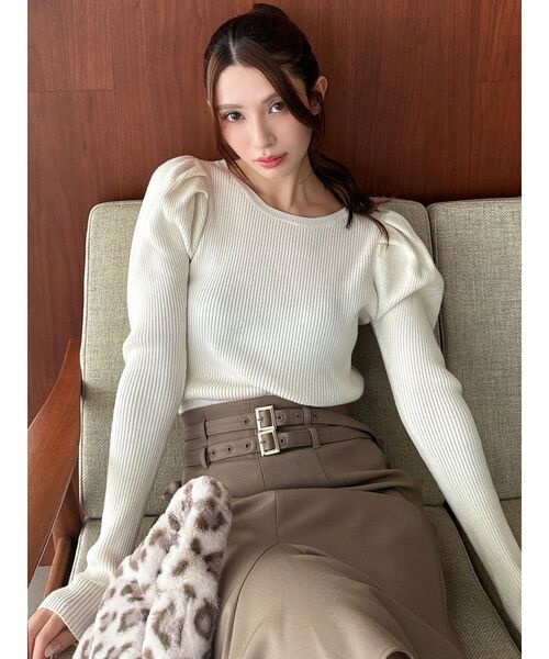 RESEXXY(リゼクシー)の「パワショルリブトップス(ニット/セーター・レディース・ブラック/ホワイト/グリーン・FREE)」の11枚目の写真