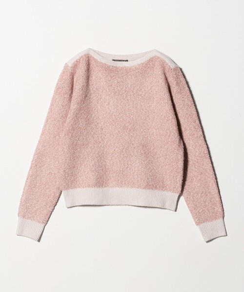 A DAY IN THE LIFE UNITED ARROWS(アデイインザライフユナイテッドアローズ)の「メランジ フェザー ボートネックニット ‐ウォッシャブル‐<A DAY IN THE LIFE>(ニット/セーター・レディース・ライトピンク/ライトグレー/ベージュ・FREE)」の3枚目の写真