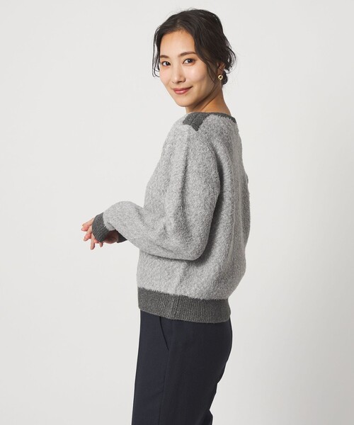 A DAY IN THE LIFE UNITED ARROWS(アデイインザライフユナイテッドアローズ)の「メランジ フェザー ボートネックニット ‐ウォッシャブル‐<A DAY IN THE LIFE>(ニット/セーター・レディース・ライトピンク/ライトグレー/ベージュ・FREE)」の21枚目の写真