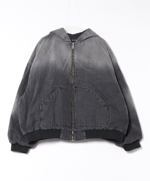 a.p.o.v.(エーピーオービー)の「a.p.o.v. グラデーションウォッシュデニムオーバーサイズ中綿フーディーブルゾン(ダウンジャケット/コート・メンズ・ブラック/ブルー・ONESIZE)」の7枚目の写真