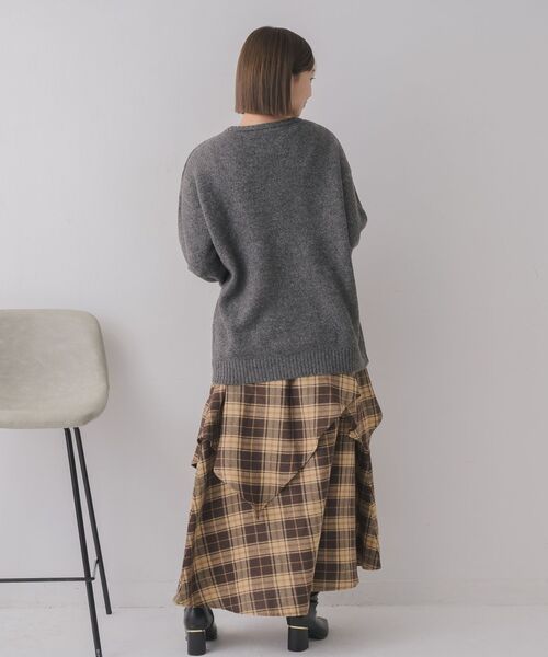 RETRO GIRL(レトロガール)の「リボンヤーン刺繍ニット(ニット/セーター・レディース・ブルー/ナチュラル/チャコールグレー・FREE)」の8枚目の写真