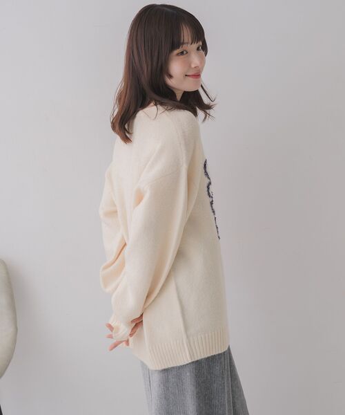 RETRO GIRL(レトロガール)の「リボンヤーン刺繍ニット(ニット/セーター・レディース・ブルー/ナチュラル/チャコールグレー・FREE)」の19枚目の写真