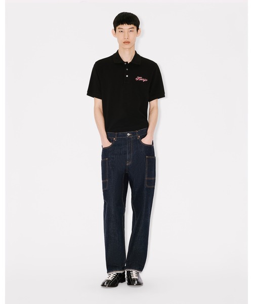 KENZO(ケンゾー)の「'KENZO Winter Holidays' エンブロイダリー スリム ポロ イン コットン(ポロシャツ・メンズ・ブラック系その他5・LARGE/X-SMALL/SMALL/MEDIUM/X-LARGE)」の4枚目の写真