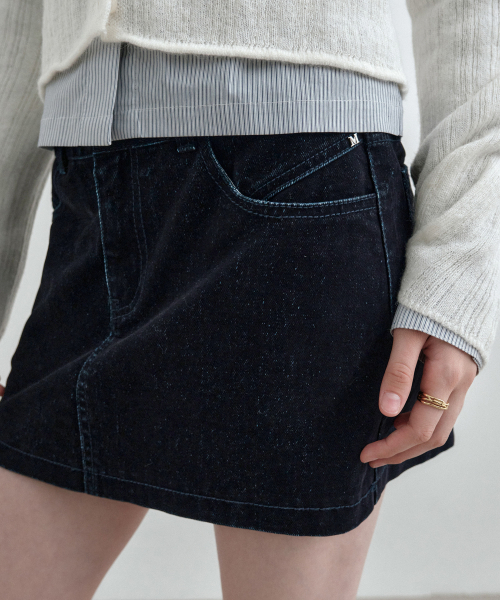MONGDOL(モンドル)の「ベルベットデニムミニスカートディープブルーMDSK027DBLUE(スカート・レディース・その他・SMALL/MEDIUM)」の5枚目の写真