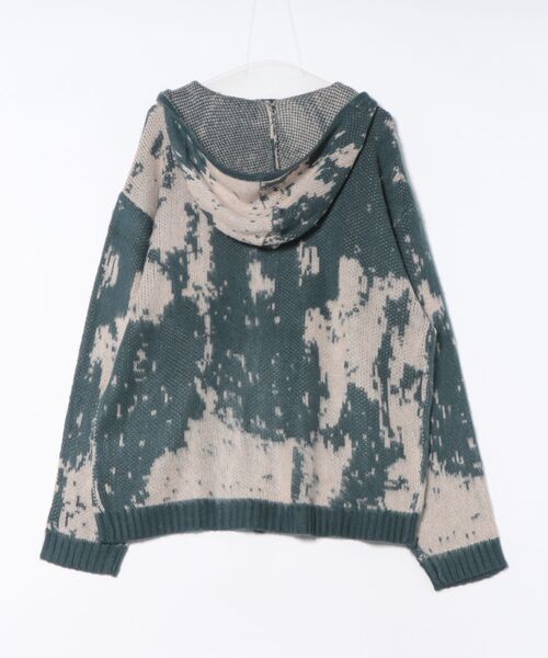 Revo.（レボ）の「Revo./レヴォ　モヘアライク グランジパターン ジップフーディー（ニット/セーター・メンズ・カーキ/ブルー・MEDIUM/LARGE）」の14枚目の写真