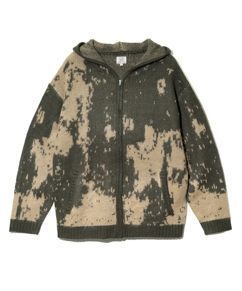 Revo.（レボ）の「Revo./レヴォ　モヘアライク グランジパターン ジップフーディー（ニット/セーター・メンズ・カーキ/ブルー・MEDIUM/LARGE）」の12枚目の写真
