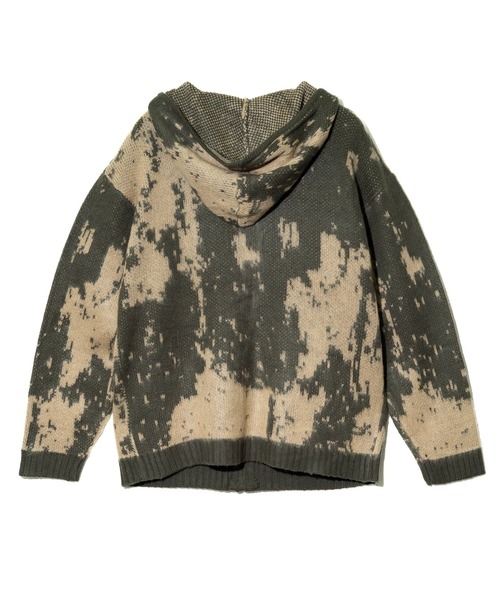Revo.（レボ）の「Revo./レヴォ　モヘアライク グランジパターン ジップフーディー（ニット/セーター・メンズ・カーキ/ブルー・MEDIUM/LARGE）」の13枚目の写真